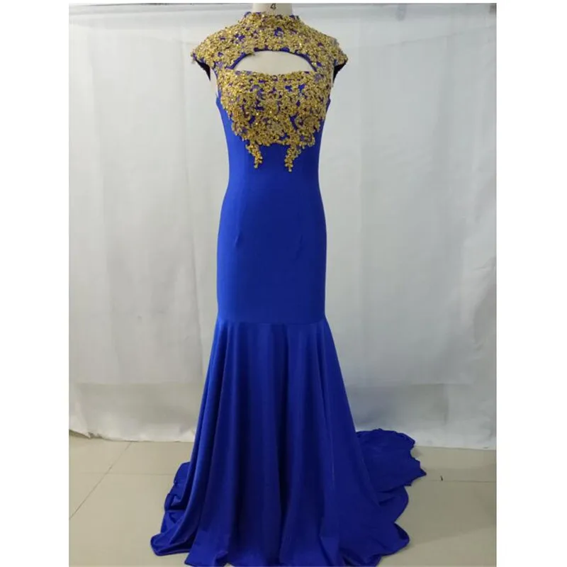 Вечерние платья Русалочки 2019 синие вечерние с аппликацией винтажные принцессы