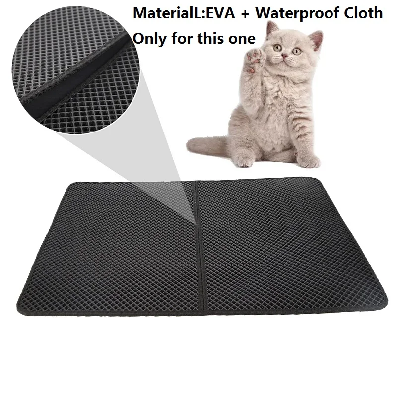 Black Pattern Коврик для кошачьего туалета EVA двухслойный коврик для кошачьего туалета с водонепроницаемым дном нескользящий коврик для кошачьего туалета товары для домашних животных - Цвет: Black Pattern