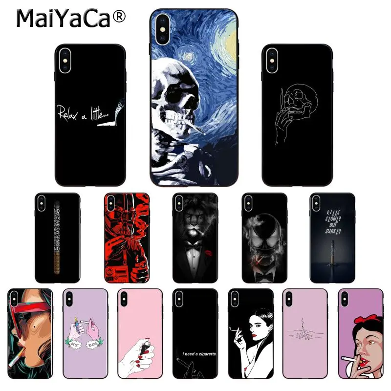 Силиконовый ТПУ мягкий черный телефонный чехол MaiYaCa для Apple iPhone 8 7 6 6S Plus X XS MAX 5 5S SE XR