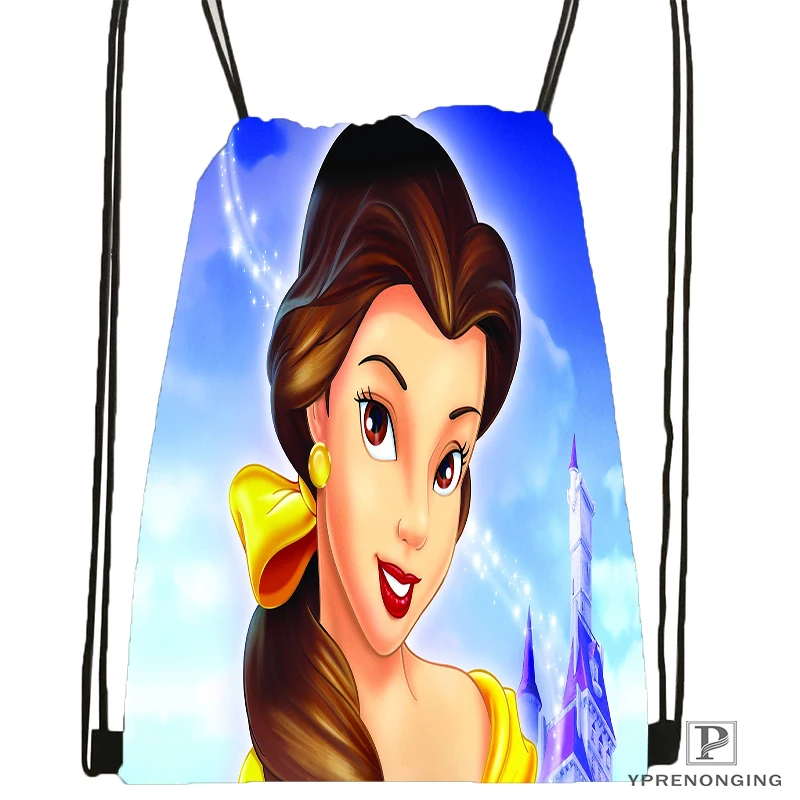 Пользовательские Красота и чудовище Drawstring сумка-рюкзак милый рюкзак детский Ранец(черный назад) 31x40 см#180531-02-18