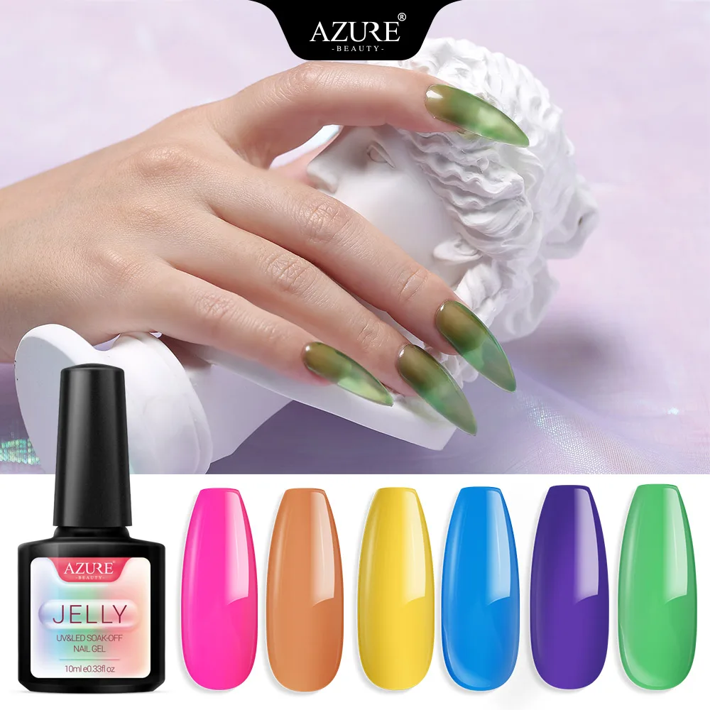 УФ гель для ногтей Azure Beauty блестящий Гибридный лак Полупостоянный полупрозрачный