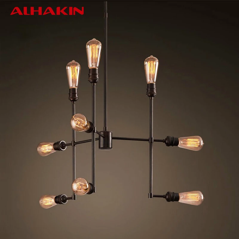 ALHAKIN Американский Страна Подвесной Светильник С Железом В Качестве Satellite