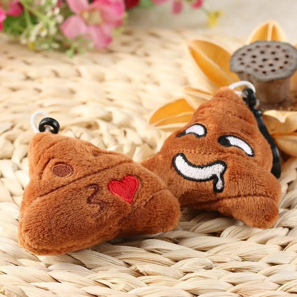 Key Ring 5*6cm Soft Phone Bag Pendant Cute Emoji Emoticon Plush Stuffed Poo Shape Keyring Keychain Chains | Украшения и