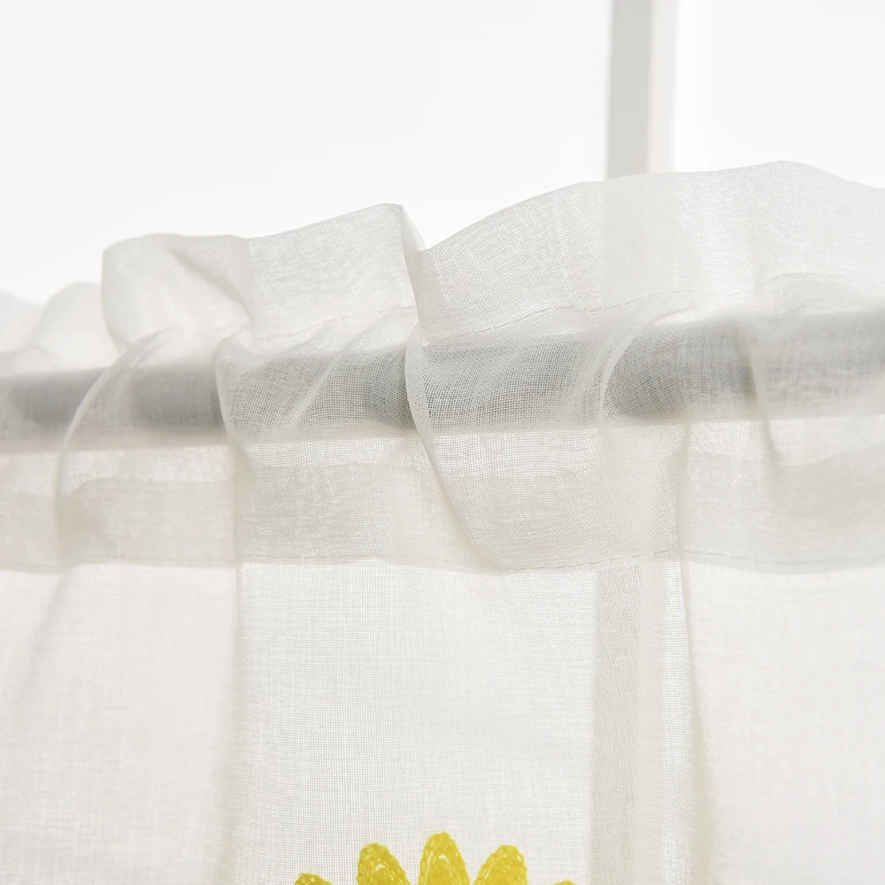 1 шт. ромашка тюль окно римская занавеска вышитая прозрачная для кухни гостиной