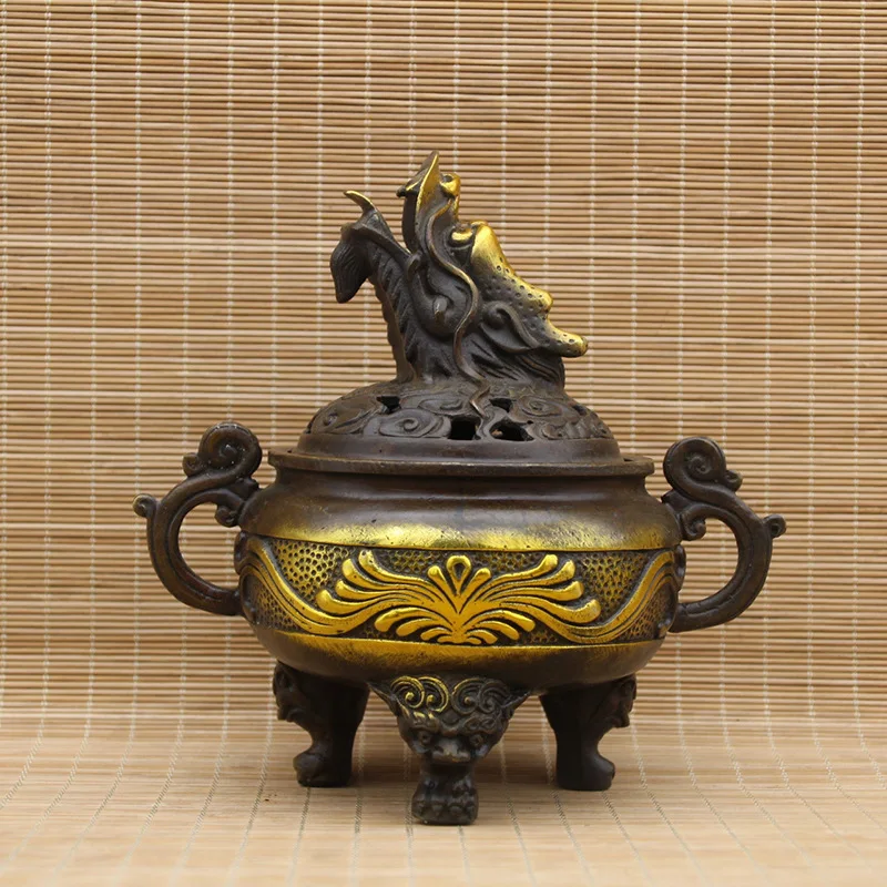 Fengshui 3 цвета курильница для благовоний креативный домашний маятник трехногий медь кадильница Латунь Курильница с Буддой дракон