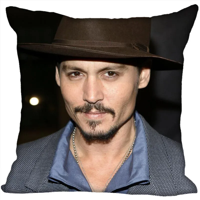 Пользовательские фильмы звезды наволочки на подушку с принтом «Johnny Depp» квадратная наволочка Рождество на молнии наволочка 40*40 см, 45*45 см(с одной стороны