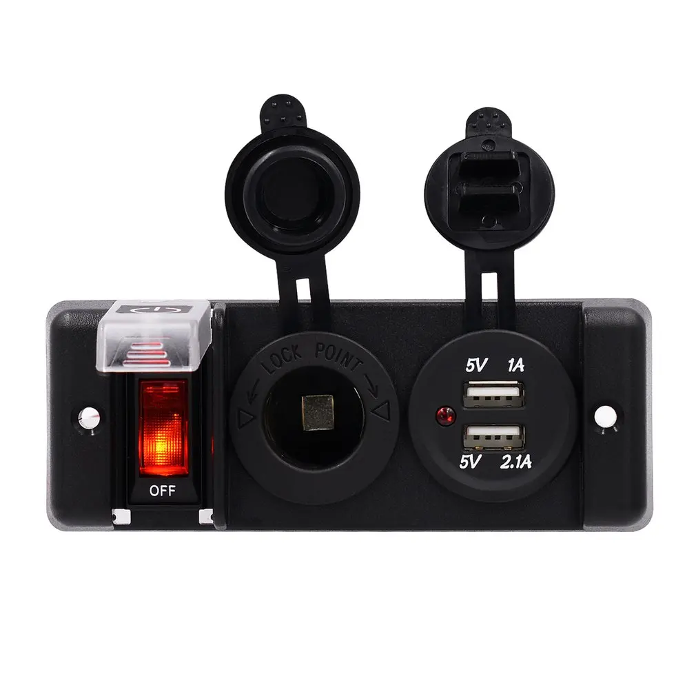 New Waterproof Car Refitting Charging Switch Dual Usb Charger Smoke-lighting Socket Electric Seat CS-595A1 Sale | Обустройство дома