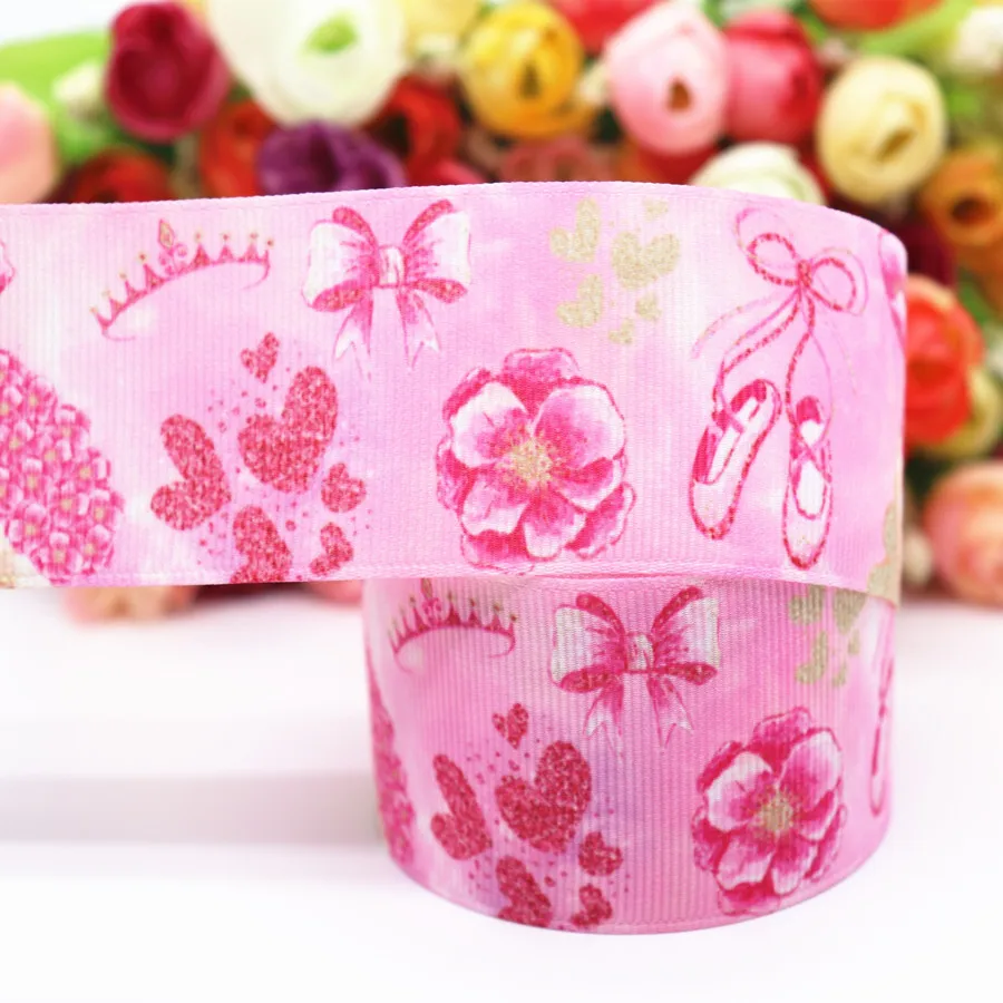 10 ярдов цветы/торт печатные корсажная лента 1," 38 мм для волос луки DIY ремесла ручной работы аксессуары M19042402