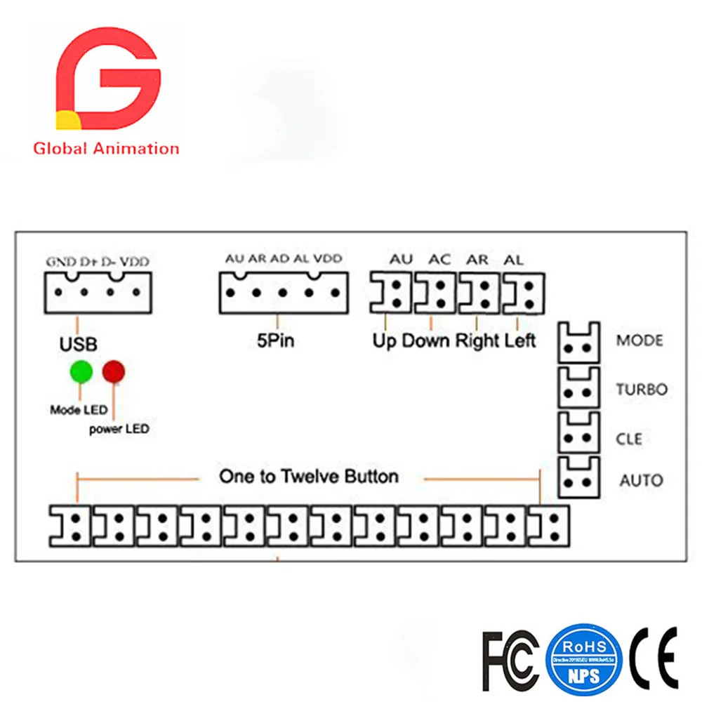 2 игрока универсальный игровой контроллер с нулевой задержкой USB джойстик для MAME