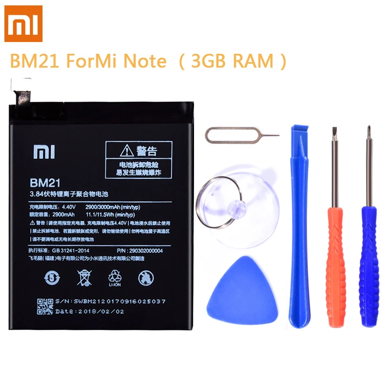 Оригинальная батарея BM21 BM34 BM3A BM48 BM47 для Xiaomi Mi Note 2 3 Note2 Note3 Redmi 3S 3X 4X литий полимерная