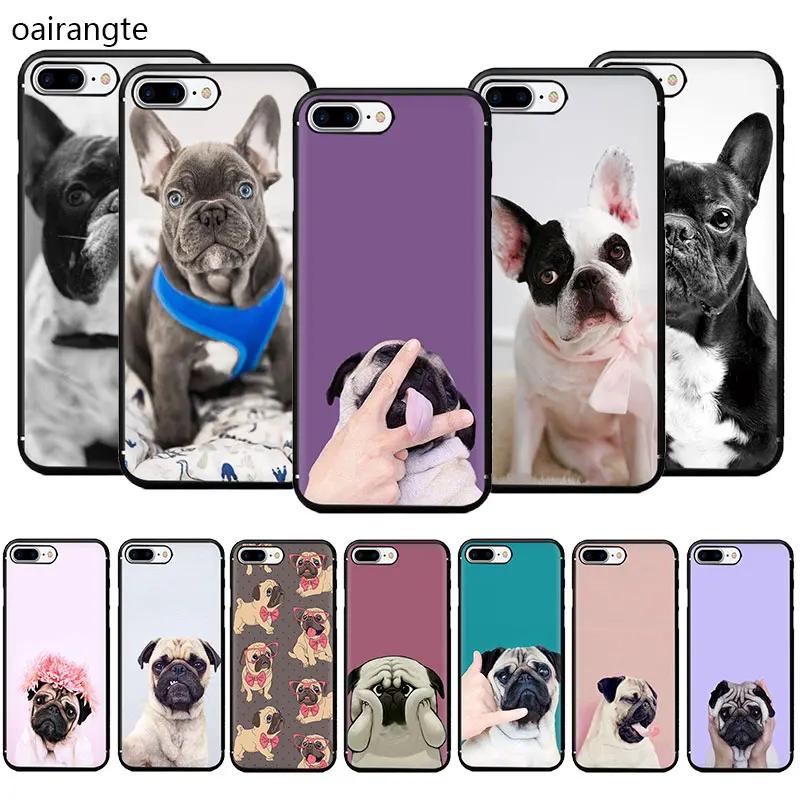 Мягкий ТПУ чехол для телефона iPhone 12 Mini SE 2020 11 Pro 5 5s 6 6s 7 8 Plus X XR XS MAX с щенком Мопсом