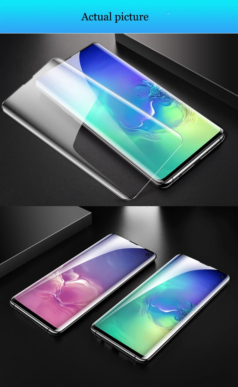 УФ нано жидкий клей протектор экрана для samsung Galaxy S10 5G S8 S9 S10 Plus Note 10 pro 8 9 s7 edge защитное закаленное стекло
