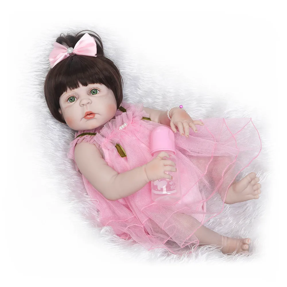 

Куклы Reborn NPK для девочек, 23 дюйма, полностью силиконовые куклы reborn baby, голубые/коричневые/зеленые глаза, живые куклы bebe-reborn menina bonecas
