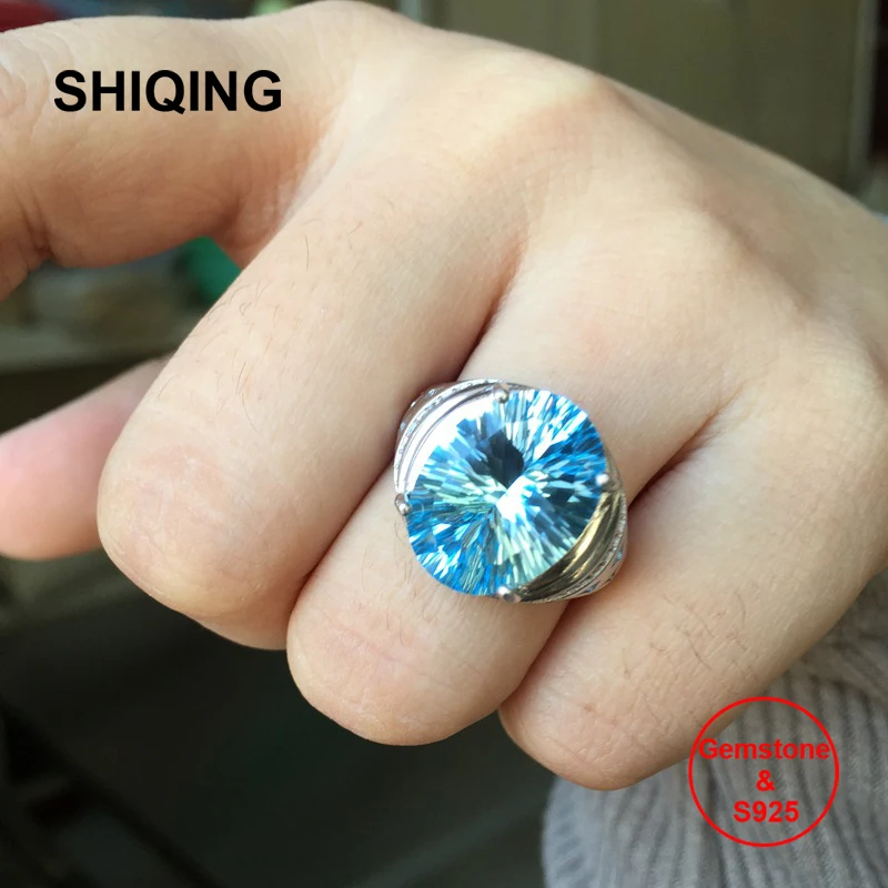 

Женское кольцо с натуральным топазом SHIQING 100%