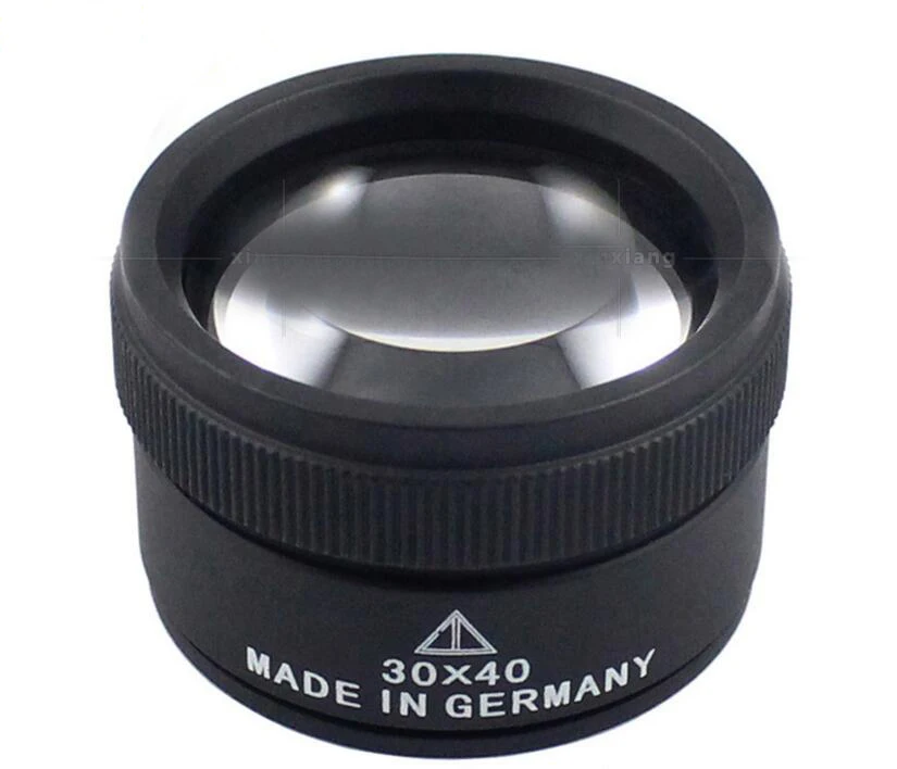 

30X 40mm Metal Cylindrical Pocket Magnifier Reading Glasses Jewelry appraisal Loupe Children Educational Magnifying Glass