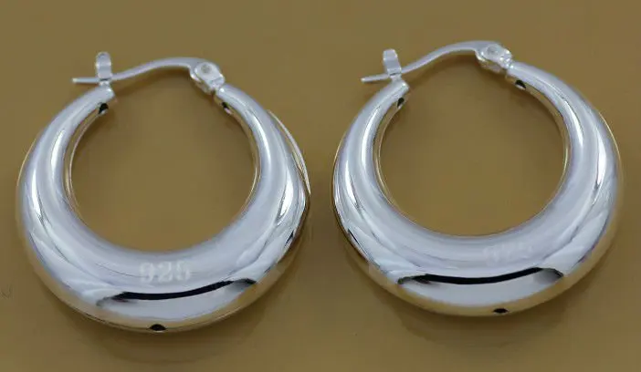 Free shipping wholesale 50pais/lot High Quality circle 925 sterling silver earrings+women fashion earrings | Украшения и