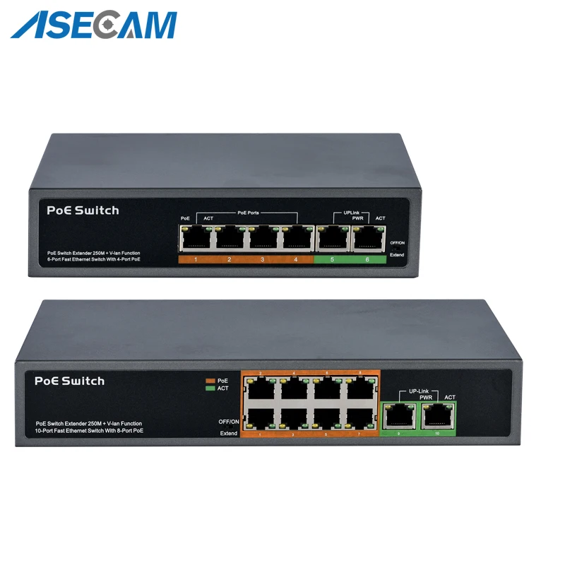 Высокое качество CCTV 48 V коммутатор питания через Ethernet для профессиональных IP Камера 2+ 4 Порты и разъёмы 8 Порты и разъёмы 10/100 Мбит/с PoE Инжектор Мощность over Ethernet