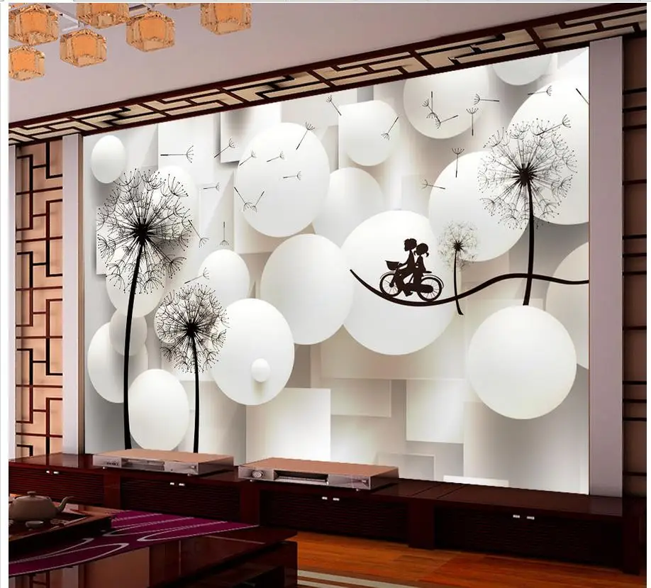 Домашний декор 3d настенные фрески обои 3D Одуванчик фото картины|mural paintings|mural wallpaper