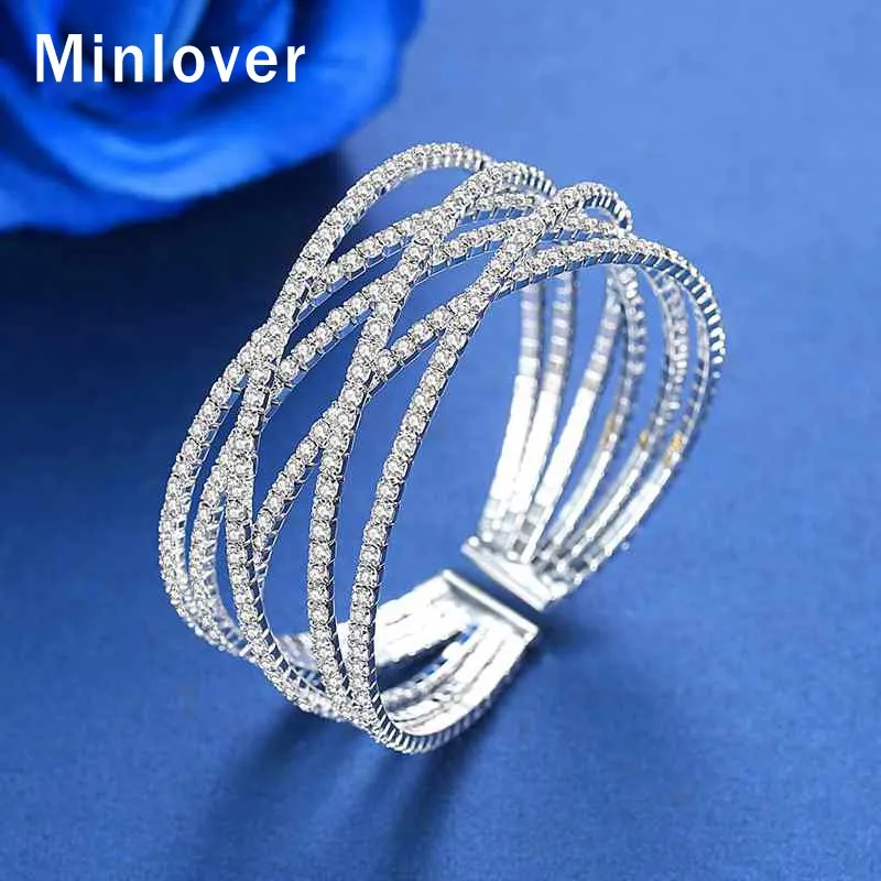 Mecresh с украшением в виде кристаллов многорядные браслеты из нержавеющей стали