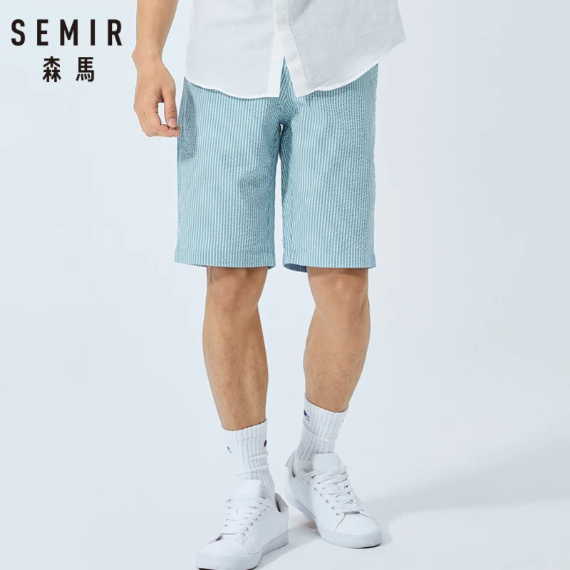 Мужские повседневные шорты SEMIR удобные хлопковые в Вертикальную Полоску
