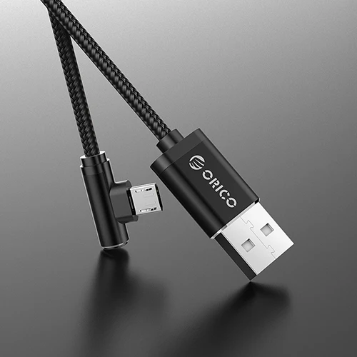 Orico Micro USB кабель 2.4A Быстрая Зарядка Синхронизация данных Реверсивные игры Usb кабели для Iphone Xiaomi Redmi Note4 samsung Galaxy ys9 Plus - Цвет: Black Micro Cable