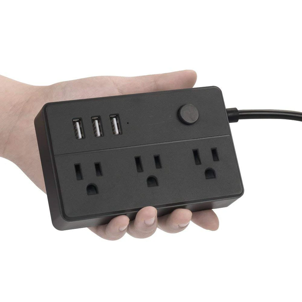 USB сетевой фильтр 3 штепсельная Вилка для сети с переменным током стандарта США розетка с USB адаптер зарядное устройство 4.92ft Удлинительный шнур для дома отеля