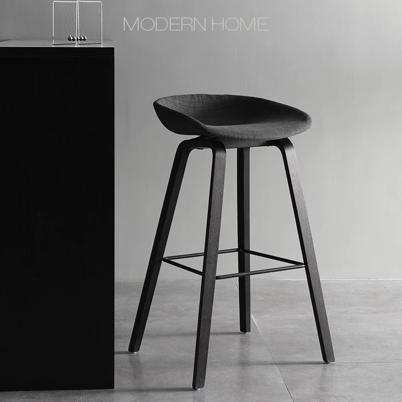 Современный дизайн Массив дерева ткань мягкая обложка мягкий барный стул