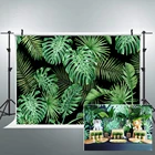 Тропические вечерние фоны с изображением листьев джунглей на день рождения, Декорации для фотосъемки, видео на YouTube, Детские B-49 для душа