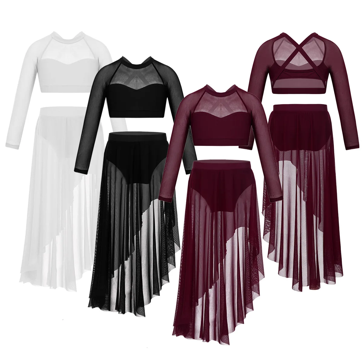 TiaoBug/детский укороченный топ с длинными рукавами для подростков балетная