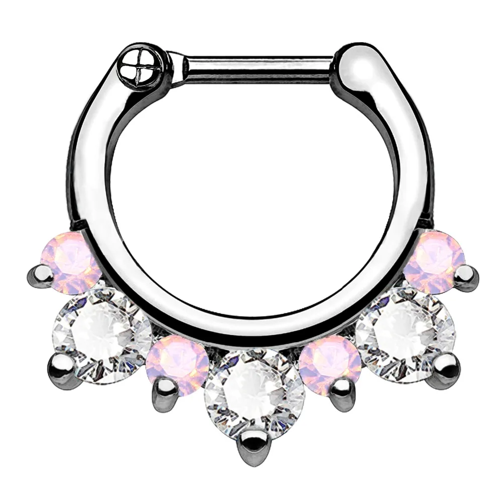 Корпус панк 16 г(1,2 мм) кольцо для носа Daith серьги для ушного хряща нержавеющая сталь обруч с кристаллами разноцветный пирсинг для тела ювелирные изделия для женщин