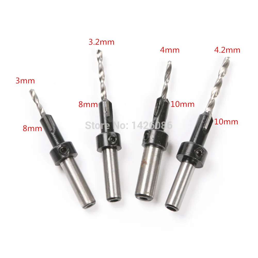 4 шт. регулируемая глубина Круглый хвостовик коническая столешница набор сверл 8