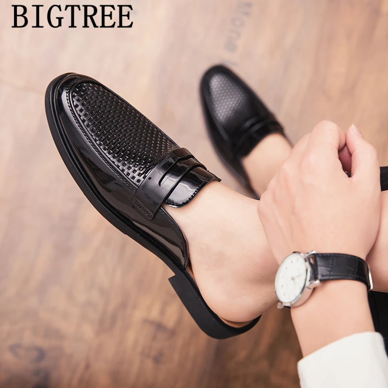 

Half Shoes For Men Designer Shoes Men High Quality Mule Masculino Mens Casual Shoes Hot Sale Venting Holep Sepatu Slip On Pria