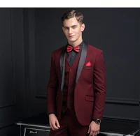 handsome groomsmen wool blend groom tuxedos mens wedding dress man jacket blazer prom dinner jacketpantstievest a49