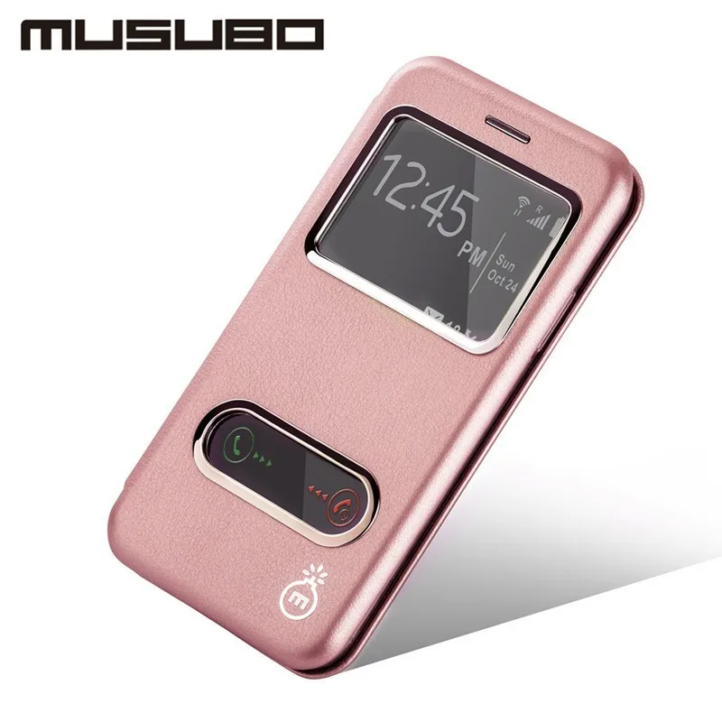 Musubo кожаный чехол для iPhone 7 Чехлы-перевёртыши Plus 6 s Стенд Обложка Smart View Окно