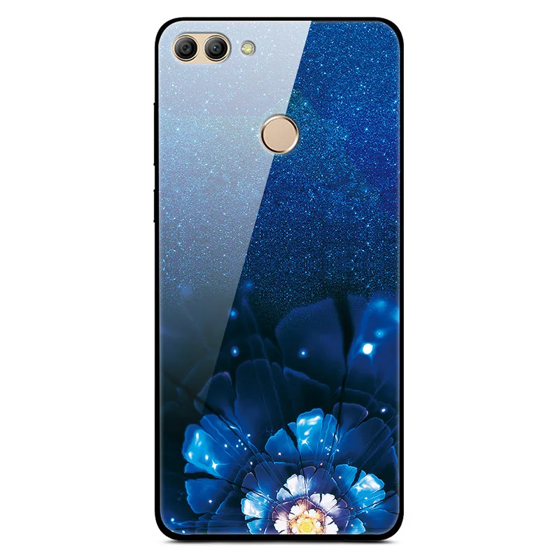 Жесткий чехол для huawei Y9 чехол из закаленного стекла задний корпус силиконовый бампер чехлы для телефона для huawei Y9 FLA-LX1 Y 9 Y92018 - Цвет: 10