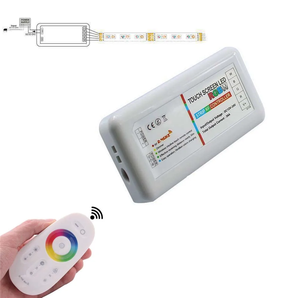 2 4 г RGBW светодиодный сенсорный экран контроллер постоянного тока 12 24V 24A канала