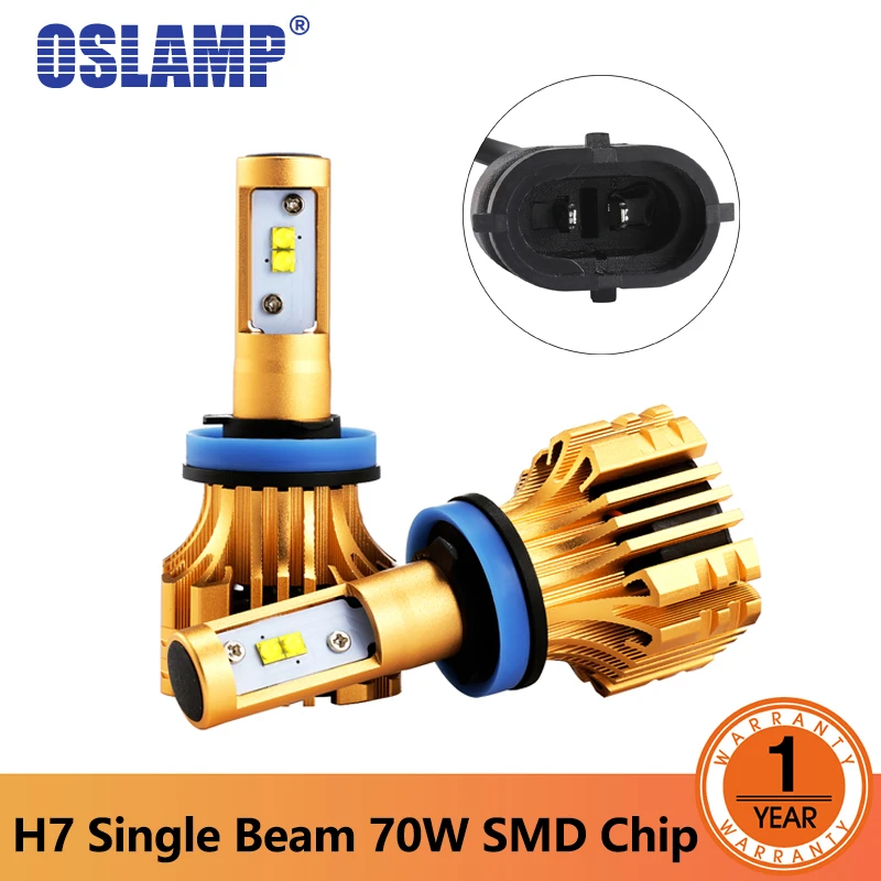 Oslamp S6 Серии SMD чипов 70 Вт H11 автомобиля светодиодный лампы 7000LM 6500 К Белый 12 В 24 авто