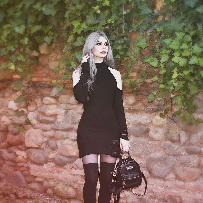 2019 Новое поступление весенне-осеннее платье для девочек в готическом стиле