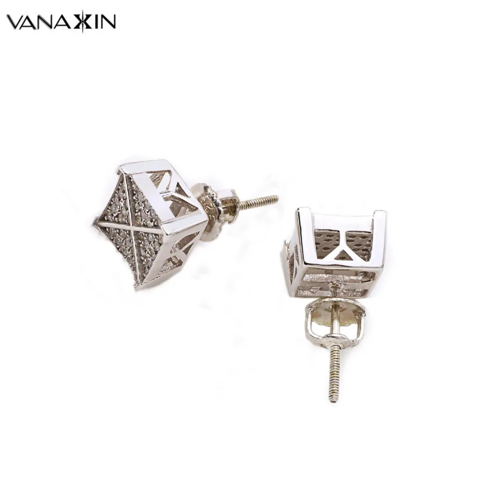 Серьги-гвоздики в стиле хип-хоп унисекс винтажные двухцветные украшения из