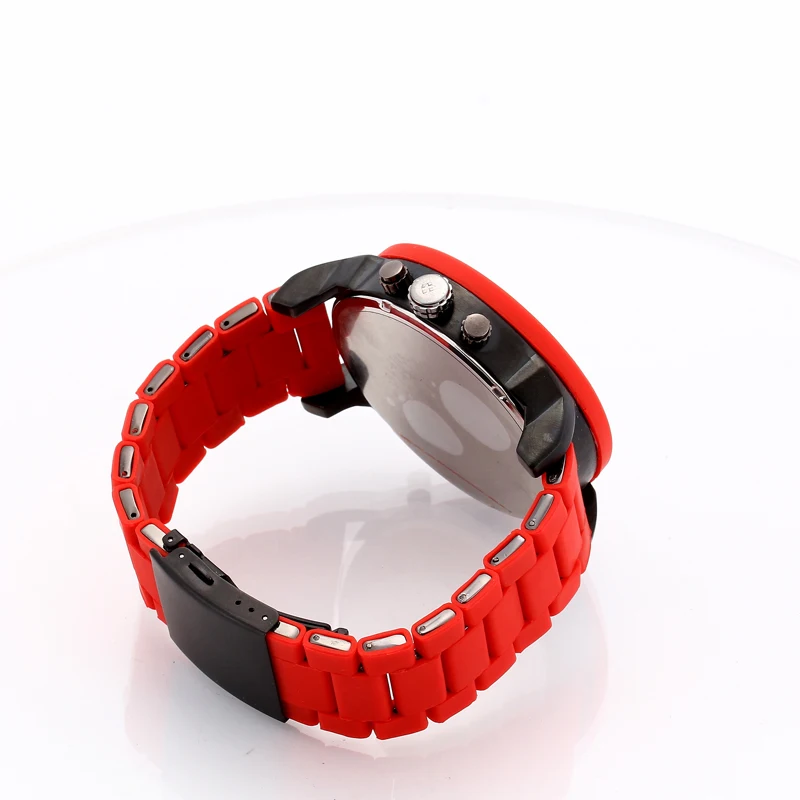 

CAGARNY Big Dial Mens Watches Montre Homme Luxury Quartz Watch Men Reloj Hombre New Fashion Red Band Sports Wristwatch Relogio