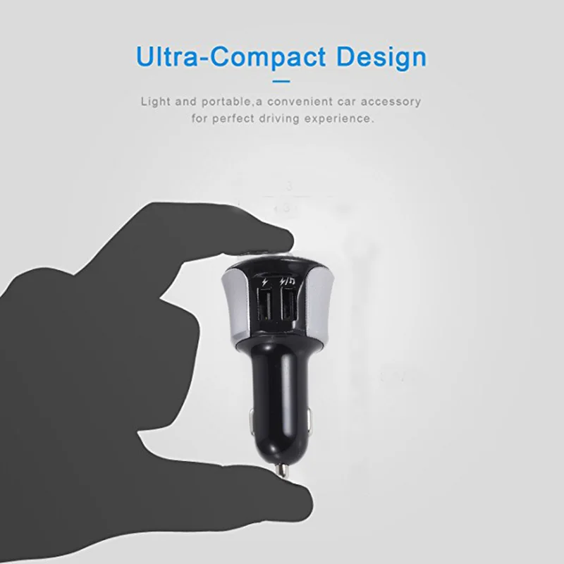 Беспроводной Bluetooth fm передатчик двойное зарядное устройство USB Hands Free для