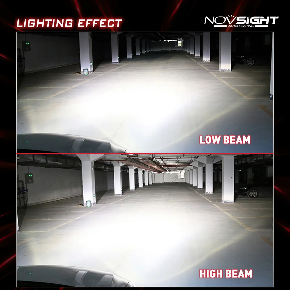 Автомобильная фара NOVSIGHT 2 шт. 12 В 24 H4 светодиодный H7 H1 H3 H8 H9 H11 HB3 HB4 9004 9005 9006 60 Вт 10000LM