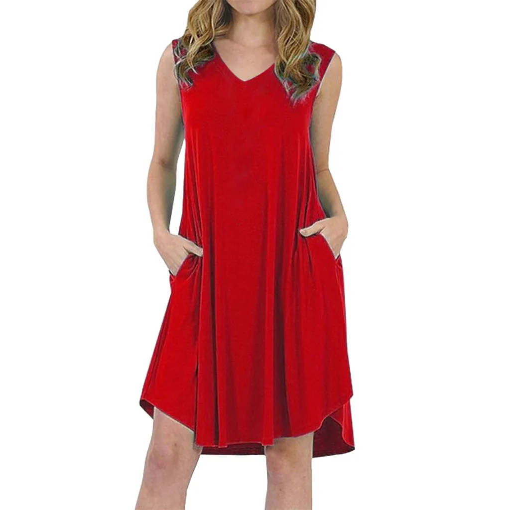 Модное летнее однотонное Короткое мини платье расклешенный сарафан с v образным