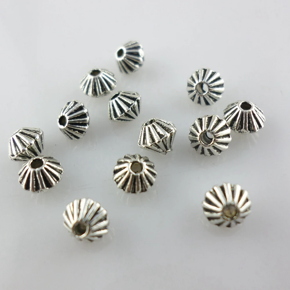 

300pcs Tibetan Silver Small Cone-shaped Loose Charm Spacer Beads 4x5mm Bracelet Beading Findings