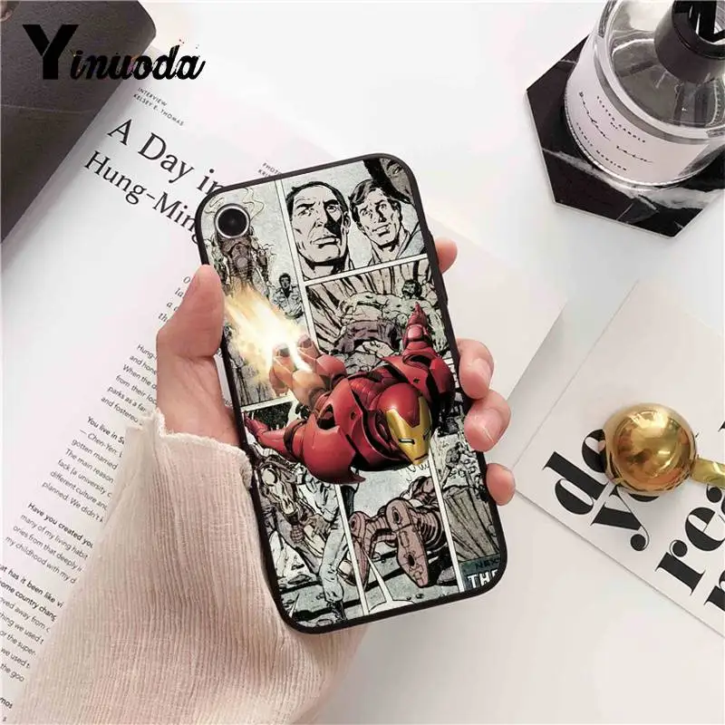Чехол для телефона Yinuoda Marvel DC с человеком-пауком Бэтменом Железным человеком iPhone 8