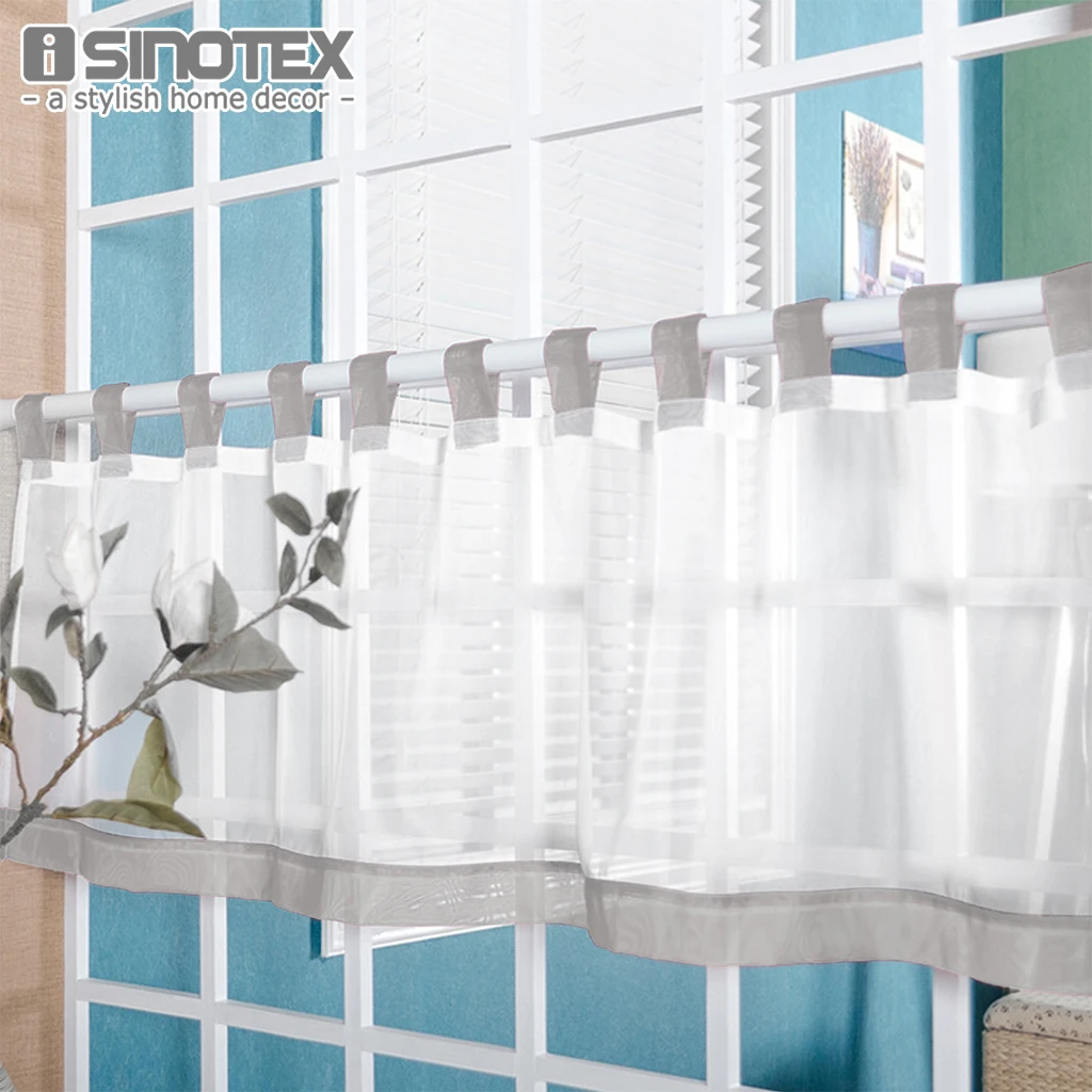 Полузанавес с вышивкой однотонное окно Valance кастомизированная кофейная панель