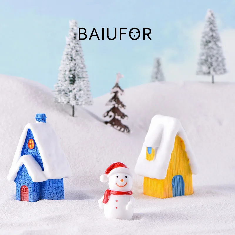 BAIUFOR Рождественская миниатюрная мини-вилла в виде Санты садовая Миниатюрная