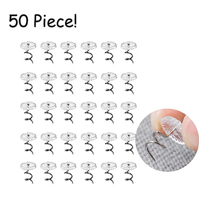 50PCS 30/50/100 шт. твист шпильки обивка умницы держит Bedskirts диван хедлайнера ремонт свободные драпировки шпильки пуш-ап наволочки - Диаметр: 50PCS