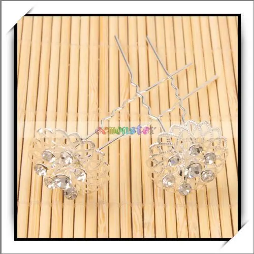 Free Shipping Shining Rhinestone Screw Hair Pins 100% brand new and high quality 16002947|screw m10|screw protectorpin flower |