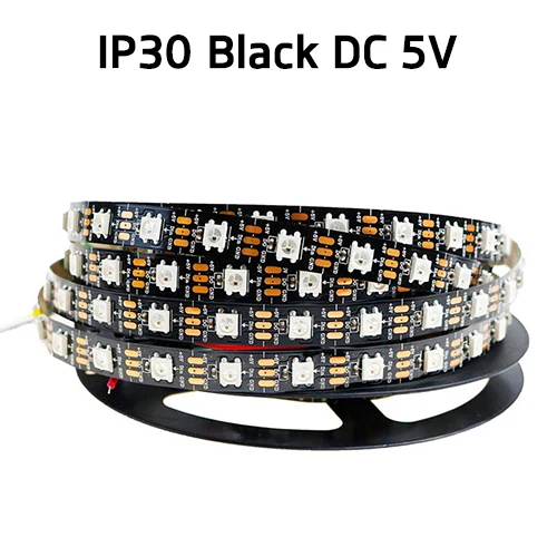 IP30 BLACK Светодиодные ленты DC5V PCB умный прибор приемно-пикселей WS2812 IC 30/60/144 светодиодный s 17Key бар RGB 50 см 1 м 2 м 3 м 4 м 5 м фоновые украшения - Испускаемый цвет: IP30 BLACK
